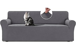 BellaHills Funda Sofa 3 Plazas, Fundas de Sofa Ajustables,Fundas Sofa Elasticas,con Reposabrazos,Protector Sofa Gatos Arañazo y Perros Mascotas,Gris