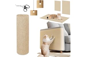 YUJUVI 300x40cm Tapis Griffoir pour Chat Tapis Auto-Adhésif Griffoir Chat Canapé Anti Griffe DIY Protection Canape pour Protège Les Meubles (Couleur Kaki)