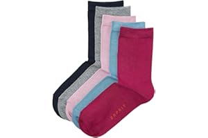 Esprit mixte enfant Solid Mix 5-Pack chaussettes respirantes biologiques coton renforcées extra-douces sur la peau mix unies fantaisie pour vie quotidienne et école multipack lot de 5 paires