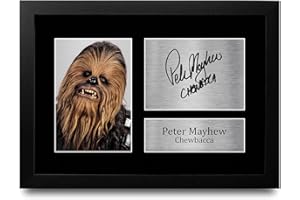 HWC Trading FR Peter Mayhew Gift Signed FRAMED A4 Printed Autograph Star Wars Gifts Chewbacca Print Photo Picture Display