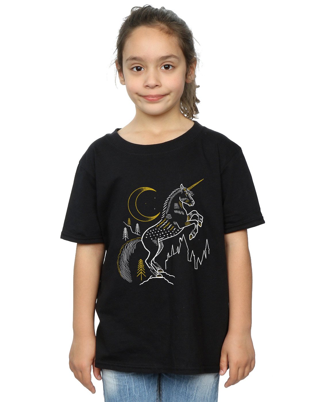 Harry-Potter-Mdchen-Unicorn-Line-Art-T-Shirt