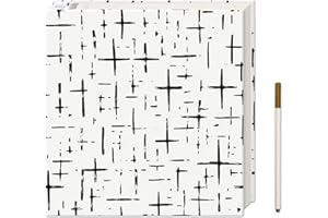 Vienrose Photo Album Self Adhesive Linen Cover Picture Album Scrapbook 20 Sheets 40 Pages 6 x 4 Photos Photobook Cross Geometric Pattern