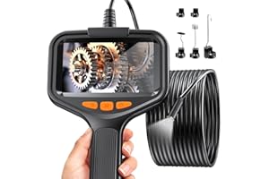 Lovcoyo 4.3" Endoscopio Professionale, 1920P HD Telecamera Endoscopica,Impermeabile IP67 telecamera ispezione tubi con 8 luci LED,Endoscopio Industriale,16.5FT/5, 2600mAh