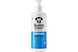 Buddycare Shampoo per cani Bubblegum | Shampoo pulizia profonda per cani | Bubblegum profumato | Con Aloe Vera e Pro Vitamina B5, Gomma da masticare, 500 ml