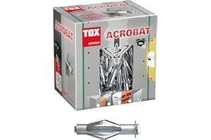 TOX Metall-Hohlraumdübel Acrobat M5 x 52 mm verzinkt M, für Befestigungen in Gipskartonplatten, 50 Stück, 035101071