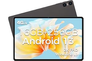 TECLAST T40 Air Gaming Tablet 10.4 Inch, 16GB RAM+256GB ROM（2TB TF） Android 13 Tablet, 2k TDDI 2000x1200, T616 Octa-Core 2.0Ghz, 8MP+13MP, 18W/7200mAh, 4G LTE/5G WLAN/GMS/5-GPS/Widevine L1/460g（2023）