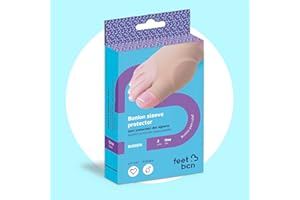 Feet BCN Protezione Elastica per Alluce Valgo, 2 Unità. Con Gel Protettivo per Alleviare e Proteggere l'Hallux Valgus. Fascia Elastica e Morbida. Taglia Unica. Prodotto in Spagna.