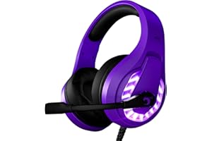 Orzly Gaming-Headset für PC und Spielekonsolen PS5, PS4, Xbox Series X | S, Xbox One, Switch & Google Stadia Stereo-Sound mit Mikrofon mit Geräuschunterdrückung – RXH-30 Abyss Edition (lila)