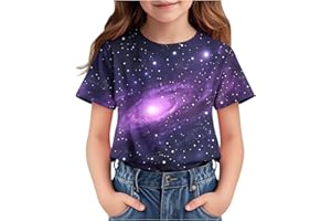 duxyoz Short Sleeve T Shirts Kids Girls Trendy Graphic Crewneck Teenage Girls Tshirts Comfy Summer Casual Vacation Tops T-Shirts Loose Fit Tshirts Funny Jogging Athletic Tops Soft Feel 3-14 Years