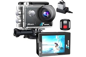 XILECAM X8000R Action CAM Camara Deportiva 4K20Mp WiFi y Mando a Distancia de 2,4 G, c¨¢Mara subacu¨¢Tica de 131 pies con 2 bater¨ªas de 1350 mAh y Bolsa de Accesorios Multifuncional