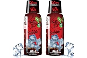 FruttaMax Sciroppo alla Cola Senza Zucchero – 50% Frutta Vera | Sciroppo a Basso Contenuto Calorico per Gasatori, Cocktail e Dessert – 2 x 500ml