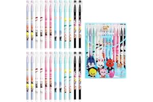 VOSSOT Stray Kids Merch Stray Kids 24 Stifte Set, 6 Verschiedene Skzoo Designs, Kpop Merch Geschenke Perfektes für Kpop Fans Gelstifte Stifte Kugelschreiber