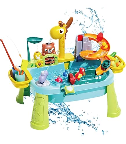 Water- En Zandtafel Voor Kinderen – Met Elektrische Pomp, Stromend Water, Draaiende Kraan, Afneembare Poten, Ideaal Voor Sensorisch Spel In De Tuin, Vanaf 1-8 Jaar