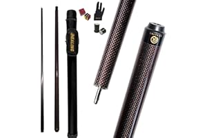 KHEALING Taco de billar de fibra de carbono de 58 pulgadas, estructura de 1/2, conector de 3 dientes, taco de juego de punta de 12.4 mm, 19-20 onzas, adecuado para jugadores profesionales de billar