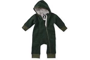 Ehrenkind® Fleeceoverall aus 100% Bio-Merinowolle, Atmungsaktiv & temperaturausgleichend, Wollfleece, Baby Overall mit Kapuze