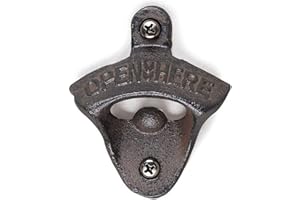 LABABE - Abrebotellas de hierro fundido para montar en la pared, barra de cocina, cerveza