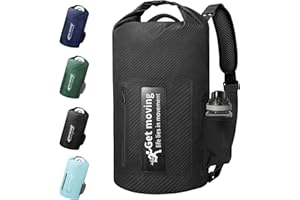 ENONEO Sac à Dos Étanche 10L 20L Sac Étanche Nautique Grande Sac de Voyage Leger Waterproof Dry Bag Roll-Top Sac Imperméable avec Bandoulière Réglable pour Randonnée Kayak Pêche Natation