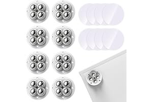 DIFCUL Möbelrollen 8 Stück,rollen für möbel,Kugelrollen,kugelrollen für möbel mit 4 Stahlkugeln, 360 Grad selbstklebendes starkes rollenrad,für Mülleimer, Aufbewahrungsboxen, Kleinmöbel,Weiß