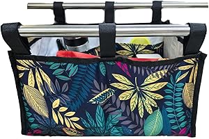 YELAIYEHAO Walker Storage Bag, Wheelchair Organiser Pouch, 2 Sizes - Medium 33x23x15 cm, Large 37x24x19.5 cm, Leopard Print (Maple Leaves, 14.6 x 9.5 x 7.7inch)