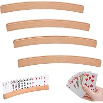 Porte-cartes En Bois Pour Jeux - 2 Supports, 4 Compartiments - Pour Enfants Et Personnes âgées