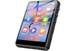 ZAQE 128GB MP3 Player with Bluetooth 5.4, 2.4 inch Full Touchscreen Portable Music Player HiFi Lossless Digital Audio Player with Speaker, FM Radio, E-Book, Earphones Included