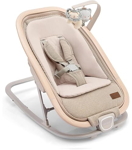 Hamaca Stokke Steps, chasis en gris espiga/negro - para bebés de 0 a 6 meses - Permite un rebote independiente y proporciona un movimiento suave para acunar
