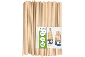 MCE-Commerce A5020100 - Barras de madera redondas de haya natural, diámetro de 3 mm, longitud de 20 cm, 100 unidades, para manualidades, modelismo, manualidades, madera de haya, diámetro de 3 mm x 20