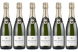 Brut Dargent - Vin Effervescent Blanc de Blancs Chardonnay Brut, Méthode Traditionnelle (6 x 0.75 L)