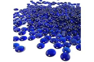 ARSUK Guijarros de Vidrio Azul – 180 Piezas (955 g, 17-20 mm) Piedras de Cristal Decorativas para Jarrones, Acuarios, Jardín, Manualidades, Fiestas y Decoración del Hogar