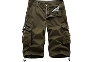 NVNV 2023 Short Cargo Coton Casual Lâche avec Poche Pantalon Court Short Homme Casual Lâche Sport Jogging Slim Fit Militaire Short de Sport Cargo Montagne Baggy Short Homme Bermuda Cargo de Travail