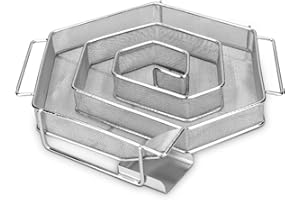 Navaris Generatore Fumo Freddo Affumicatore - Smoker Box BBQ 21x18x4cm Acciaio Inox - Scatola Affumicatrice Carne Pesce per Forno Griglia - a Spirale