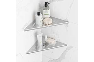 Neodrain Shower Corner Shelf Stainless Steel Bathroom Shelf Tiles Recessed Shower Organiser Storage for Bathroom, Kitchen, 2 Pack