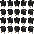 20PCS Auto Switch Jubaopen 12V Led Car Switch with LED Light 20ADC On-Off DC Rocker Switch Round Automotive Led Light Switch for Car Boat Truck Trailer Household Appliances