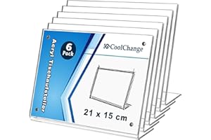 CoolChange Expositores acrílicos con cierre magnético | Soportes en L para fotos, señalización e info | Tamaños DIN A7, A6, A5 – Varios sets disponibles (6, 210x150mm / DIN A5)