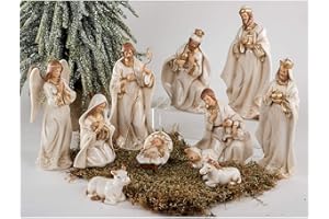 formano Decorative Nativity Figures 11 Piece Set, 17 cm, Gold Beige