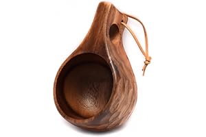 JINYOMFLY Tazza in Legno Kuksa Fatta a Mano per Viaggio, Trekking, Cucina, Campeggio, Attività all'Aperto o Come Regalo (2)