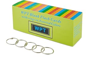 ‎WOPEITE Wopeite Karteikarten mit 5 Ring Lernkarten Lernbox Mehrfarbige Karten für Vokabel Lernen für Unterwegs Vokabel Lernen 1000 Stück