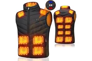 SENTASI Gilet Riscaldato Uomini Donne, 17 Zone di Riscaldamento 3 Temperatura Regolabile Giacca Riscaldata, Riscaldata Gilet Bicicletta Uomini per Escursioni All'aperto, Sci, Pesca, Moto (Senza Powerbank)