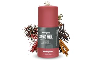 Microplane Moulin à Épices 2en1 - Rose à levres | Moulin Manuel avec Lame en Acier Inoxydable Ultra Tranchante | Râpe Muscade, Cannelle, Fève Tonka, Poivre Long, Noix & plus Compartiment Hermétique