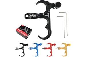 limaity Bogenschießen Release Aids 3 Finger Auslösehilfe Aluminiumlegierung 360°drehbare SpannbackenHochsensibler Einstellbarer Bogen Spannhilfen für Compoundbogen