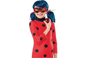 RUBIE'S Miraculous Ufficiale - Kit accessori LadyBug per bambini con un lupo glitterato + uno Yo-Yo + orecchini a clip. Ideale per Carnevale, Halloween o aniiversario LadyBug Miraculous
