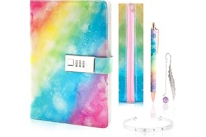 CIGAA Secret Diary for Girls Lockable Diary with Pen Pencil Pouch & Bracelet Girls’ Diaries Gift Set for 9, 10, 11, 12 Year Olds Fun Birthday Gifts for Girls