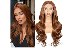 Sapphirewigs Auburn Lace Front Wig 13x4 Synthetic Body Wave Synthetic Lace Front Wigs Party Date Daily Wear Christmas Natural Looking 26 inch