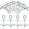 GLARKS 15pcs M6 O-Shaped Eye Bolt Toggle Anchors Set for Drywall, Toggle Bolts, Butterfly Anchors, Spring Toggle Wing Bolts for Ceiling, Sheetrock, Hollow Wall