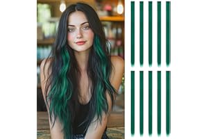 FESHFEN Extension Capelli Colorati Clip, 10 Pezzi Polaris Estensione Colorate Capelli Ciocche per Capelli Extension Colored Clip in Hair Extensions Festa per Donna, 55 cm