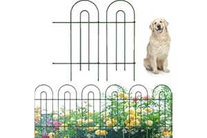 AMAGABELI GARDEN & HOME 81CM X 602CM 14PCS Recinzione Giardino in Metallo Palizzata da Giardino Pannelli Design Bello Robusto e Affidabile Resistente Staccionata Esterne in Acciaio Verde DA1132