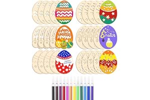 ToBeIT Decorazione pasquale in legno con cordino, per decorare le uova di Pasqua (60 x 80 mm, 42)