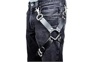 keland Bretelle in Cuoio Punk Sexy con Cinturini Regolabili con Fibbia Regolabile da Uomo