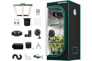 ‎MARS HYDRO MARS HYDRO Growzelt Komplettset,FC-E1500 App Fernbedienung Dimmbar LED Lampe,80X80X160cm 1680D Hohe Reflektivität Mylar Grow Box Komplettset,4" 205CFM App intelligente Steuerung Belüftungssat