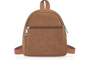 Energather Mochila pequeña para mujer, mini mochila Corduroy, mochila para mujer, pequeña para mujeres y niñas, mochila portátil pequeña con correa de hombro ajustable para caminar, ir de compras